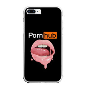 Чехол для iPhone 7Plus/8 Plus матовый с принтом PORN HUB в Белгороде, Силикон | Область печати: задняя сторона чехла, без боковых панелей | губы | логотип | пошлое