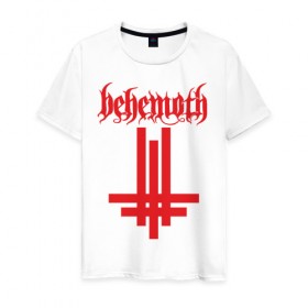 Мужская футболка хлопок с принтом behemoth в Белгороде, 100% хлопок | прямой крой, круглый вырез горловины, длина до линии бедер, слегка спущенное плечо. | behemoth | blackmetal | death | metal | metall | rock
