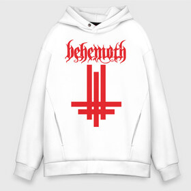 Мужское худи Oversize хлопок с принтом behemoth в Белгороде, френч-терри — 70% хлопок, 30% полиэстер. Мягкий теплый начес внутри —100% хлопок | боковые карманы, эластичные манжеты и нижняя кромка, капюшон на магнитной кнопке | behemoth | blackmetal | death | metal | metall | rock