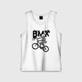 Детская майка хлопок с принтом BMX в Белгороде,  |  | bike | bmx | bones | extreme | skeleton | skull | sport | велосипед | скелет | спорт | череп | экстрим