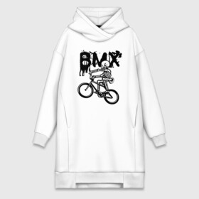 Платье-худи хлопок с принтом BMX в Белгороде,  |  | bike | bmx | bones | extreme | skeleton | skull | sport | велосипед | скелет | спорт | череп | экстрим