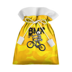 Подарочный 3D мешок с принтом BMX в Белгороде, 100% полиэстер | Размер: 29*39 см | bike | bmx | bones | extreme | skeleton | skull | sport | велосипед | скелет | спорт | череп | экстрим