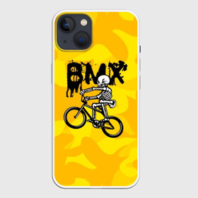 Чехол для iPhone 13 с принтом BMX в Белгороде,  |  | bike | bmx | bones | extreme | skeleton | skull | sport | велосипед | скелет | спорт | череп | экстрим