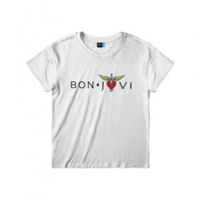 Детская футболка 3D с принтом Bon Jovi в Белгороде, 100% гипоаллергенный полиэфир | прямой крой, круглый вырез горловины, длина до линии бедер, чуть спущенное плечо, ткань немного тянется | Тематика изображения на принте: bon jovi | бон джови | музыка | музыкальная группа | песни | рок | рок группа | рокгруппа
