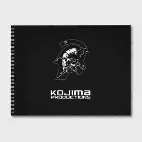 Альбом для рисования с принтом KOJIMA PRODUCTIONS в Белгороде, 100% бумага
 | матовая бумага, плотность 200 мг. | bag | bridges | death stranding | fragile express | games | kojima | kojima productions | logo | ludens | игры | кодзима | лого | люденс | рюкзак | рюкзак death stranding