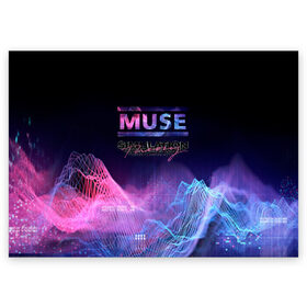 Поздравительная открытка с принтом Cyber Muse в Белгороде, 100% бумага | плотность бумаги 280 г/м2, матовая, на обратной стороне линовка и место для марки
 | alternative | bellamy | cyber | indie | muse | rock | simulation theory | беллами | мьюз