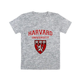 Детская футболка хлопок с принтом Harvard University_форма в Белгороде, 100% хлопок | круглый вырез горловины, полуприлегающий силуэт, длина до линии бедер | harvard university | гарвард | колледж | образование | студенты | сша | университет | школа