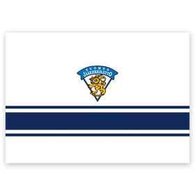 Поздравительная открытка с принтом Сборная Финляндии в Белгороде, 100% бумага | плотность бумаги 280 г/м2, матовая, на обратной стороне линовка и место для марки
 | finland | hockey | sport | suomi | герб | надписи | сборная финляндии | сборная хоккея | символика | спорт | спортсмен | финляндия | форма | хоккей | чемпионат | чемпионат 2019