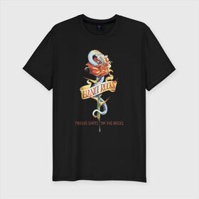 Мужская футболка премиум с принтом Hanoi Rocks в Белгороде, 92% хлопок, 8% лайкра | приталенный силуэт, круглый вырез ворота, длина до линии бедра, короткий рукав | 