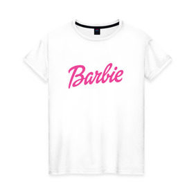 Женская футболка хлопок с принтом Barbie в Белгороде, 100% хлопок | прямой крой, круглый вырез горловины, длина до линии бедер, слегка спущенное плечо | bad | barbie | bratz | girl | princess | team | барби | братц | девочка | дочка | дочь | кукла | куколка | лого | логотип | любимая | невеста | подружка | прекрасная