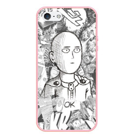 Чехол для iPhone 5/5S матовый с принтом One-Punch Man в Белгороде, Силикон | Область печати: задняя сторона чехла, без боковых панелей | anime | one punch man | saitama | аниме | ван панч мен | ванпанчмен | сайтама