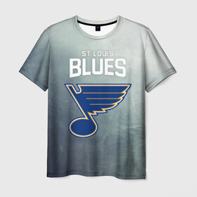 Мужская футболка 3D с принтом St. Louis Blues в Белгороде, 100% полиэфир | прямой крой, круглый вырез горловины, длина до линии бедер | nhl | st. louis blues | блюз | нхл | сент луиз | сент луис | сент луис блюз | тарасенко | хоккей | шайба