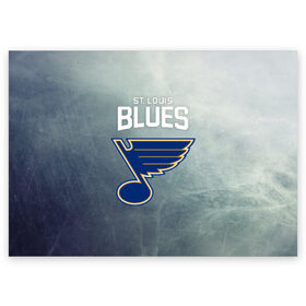 Поздравительная открытка с принтом St. Louis Blues в Белгороде, 100% бумага | плотность бумаги 280 г/м2, матовая, на обратной стороне линовка и место для марки
 | nhl | st. louis blues | блюз | нхл | сент луиз | сент луис | сент луис блюз | тарасенко | хоккей | шайба