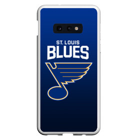 Чехол для Samsung S10E с принтом St Louis Blues в Белгороде, Силикон | Область печати: задняя сторона чехла, без боковых панелей | Тематика изображения на принте: nhl | st. louis blues | блюз | нхл | сент луиз | сент луис | сент луис блюз | тарасенко | хоккей | шайба