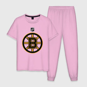 Мужская пижама хлопок с принтом Boston Bruins NHL в Белгороде, 100% хлопок | брюки и футболка прямого кроя, без карманов, на брюках мягкая резинка на поясе и по низу штанин
 | boston | boston bruins | hockey | nhl | бостон | бостон брюинз | кубок стенли | нхл | спорт | хоккей | шайба