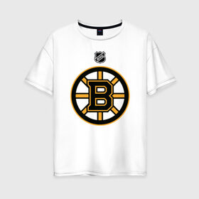 Женская футболка хлопок Oversize с принтом Boston Bruins NHL в Белгороде, 100% хлопок | свободный крой, круглый ворот, спущенный рукав, длина до линии бедер
 | boston | boston bruins | hockey | nhl | бостон | бостон брюинз | кубок стенли | нхл | спорт | хоккей | шайба