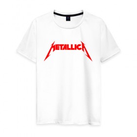 Мужская футболка хлопок с принтом METALLICA RED LOGO в Белгороде, 100% хлопок | прямой крой, круглый вырез горловины, длина до линии бедер, слегка спущенное плечо. | Тематика изображения на принте: matters metallica | music | nothing else | rock | trash metal | группа | музыка | музыканты | рок | трэш металл