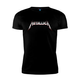 Мужская футболка премиум с принтом METALLICA METAL LOGO в Белгороде, 92% хлопок, 8% лайкра | приталенный силуэт, круглый вырез ворота, длина до линии бедра, короткий рукав | matters metallica | music | nothing else | rock | trash metal | группа | музыка | музыканты | рок | трэш металл