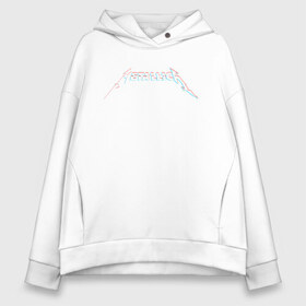 Женское худи Oversize хлопок с принтом METALLICA GLITCH LOGO в Белгороде, френч-терри — 70% хлопок, 30% полиэстер. Мягкий теплый начес внутри —100% хлопок | боковые карманы, эластичные манжеты и нижняя кромка, капюшон на магнитной кнопке | Тематика изображения на принте: matters metallica | music | nothing else | rock | trash metal | группа | музыка | музыканты | рок | трэш металл