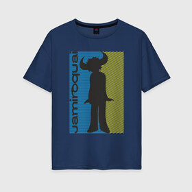Женская футболка хлопок Oversize с принтом Jamiroquai в Белгороде, 100% хлопок | свободный крой, круглый ворот, спущенный рукав, длина до линии бедер
 | британская | группа | джей кей | диско | современный ритм н блюз | стюарт зендер | тоби смит | фанк | эйсид джаз