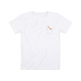 Детская футболка хлопок с принтом Единорог в Белгороде, 100% хлопок | круглый вырез горловины, полуприлегающий силуэт, длина до линии бедер | единорог | единорог купить | единорог рисунок | милые единороги | прикольный принт | принт на футболку | футболка с единорогом