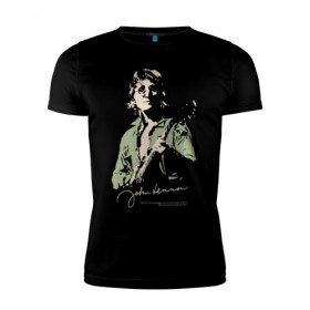 Мужская футболка премиум с принтом Джон Леннон в Белгороде, 92% хлопок, 8% лайкра | приталенный силуэт, круглый вырез ворота, длина до линии бедра, короткий рукав | активист | бас гитара | британский | гитара | губная гармоника | клавишные | композитор | музыкант | певец | писатель | поэт | рок | художник