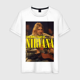 Мужская футболка хлопок с принтом Kurt Cobain In Bloom в Белгороде, 100% хлопок | прямой крой, круглый вырез горловины, длина до линии бедер, слегка спущенное плечо. | Тематика изображения на принте: kurt cobain | music | nirvana | rock | кобейн | курт | курт кобейн | музыка | нирвана | рок