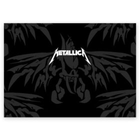 Поздравительная открытка с принтом METALLICA в Белгороде, 100% бумага | плотность бумаги 280 г/м2, матовая, на обратной стороне линовка и место для марки
 | matters metallica | music | nothing else | rock | trash metal | группа | металлика | музыка | музыканты | рок | трэш металл