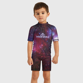 Детский купальный костюм 3D с принтом Warframe Logo в Белгороде, Полиэстер 85%, Спандекс 15% | застежка на молнии на спине | game | games | logo | warframe | warframe logo | варфрейм | игра | игры