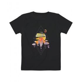 Детская футболка хлопок с принтом Галактика Абстракция в Белгороде, 100% хлопок | круглый вырез горловины, полуприлегающий силуэт, длина до линии бедер | абстракция | в космосе | галактика | звезды | космос | планета | планеты