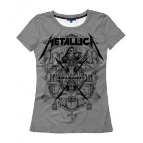 Женская футболка 3D с принтом Metallica в Белгороде, 100% полиэфир ( синтетическое хлопкоподобное полотно) | прямой крой, круглый вырез горловины, длина до линии бедер | album | black | concert | heavy | kirk | metal | metallica | music | rock | tolls | джеймс хэтфилд | кирк хэмметт | клифф бёртон | ларс ульрих | метал | металлика | трэш