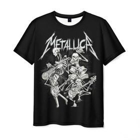Мужская футболка 3D с принтом Metallica в Белгороде, 100% полиэфир | прямой крой, круглый вырез горловины, длина до линии бедер | album | black | concert | heavy | kirk | metal | metallica | music | rock | tolls | джеймс хэтфилд | кирк хэмметт | клифф бёртон | ларс ульрих | метал | металлика | трэш