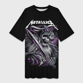 Платье-футболка 3D с принтом Metallica в Белгороде,  |  | album | black | concert | heavy | kirk | metal | metallica | music | rock | tolls | джеймс хэтфилд | кирк хэмметт | клифф бёртон | ларс ульрих | метал | металлика | трэш