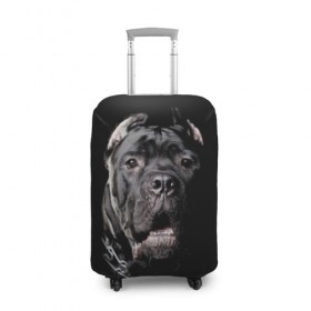 Чехол для чемодана 3D с принтом Мастиф в Белгороде, 86% полиэфир, 14% спандекс | двустороннее нанесение принта, прорези для ручек и колес | animal | black | collar | dog | friend | look | man | muzzle | взгляд | друг | животное | мастиф | ошейник | пёс | собака | человека | черный