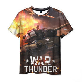 Мужская футболка 3D с принтом war thunder в Белгороде, 100% полиэфир | прямой крой, круглый вырез горловины, длина до линии бедер | Тематика изображения на принте: war thunder | war thunder 2019 | war thunder лучшие | war thunder самолеты | war thunder танки | вар тандер | игра war thunder | купить футболку war thunder | футболки war thunder