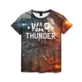 Женская футболка 3D с принтом war thunder (ник на спине) в Белгороде, 100% полиэфир ( синтетическое хлопкоподобное полотно) | прямой крой, круглый вырез горловины, длина до линии бедер | war thunder | war thunder 2019 | war thunder лучшие | war thunder самолеты | war thunder танки | вар тандер | игра war thunder | купить футболку war thunder | футболки war thunder