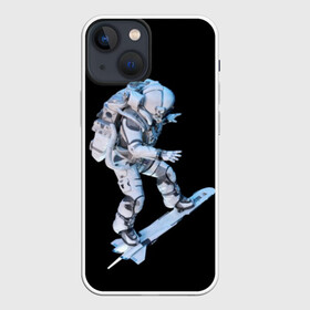 Чехол для iPhone 13 mini с принтом Космонавт в Белгороде,  |  | astronaut | black | cool | man | skateboard | space | space suit | suit | астронавт | космонавт | космос | костюм | прикольный | скафандр | скейтборд | человек | черный