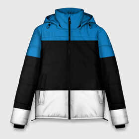 Мужская зимняя куртка 3D с принтом Эстония Флаг в Белгороде, верх — 100% полиэстер; подкладка — 100% полиэстер; утеплитель — 100% полиэстер | длина ниже бедра, свободный силуэт Оверсайз. Есть воротник-стойка, отстегивающийся капюшон и ветрозащитная планка. 

Боковые карманы с листочкой на кнопках и внутренний карман на молнии. | Тематика изображения на принте: балтии | государство | прибалтика | республика | снг | ссср | страна | страны | эстония