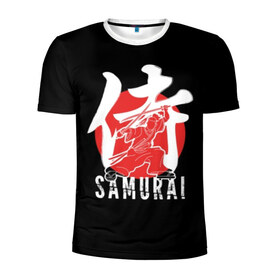 Мужская футболка 3D спортивная с принтом Samurai в Белгороде, 100% полиэстер с улучшенными характеристиками | приталенный силуэт, круглая горловина, широкие плечи, сужается к линии бедра | black | dangerous | hieroglyph | japan | kimono | man | red | samurai | slogan | sun | sword | text | warrior | white | белый | воин | иероглиф | кимоно | красный | меч | мужчина | опасный | самурай | слоган | солнце | текст | черный | япония