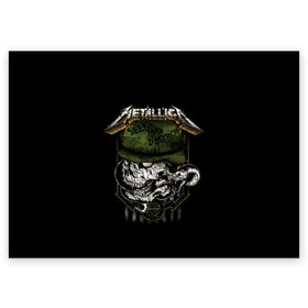 Поздравительная открытка с принтом Metallica в Белгороде, 100% бумага | плотность бумаги 280 г/м2, матовая, на обратной стороне линовка и место для марки
 | Тематика изображения на принте: metallica | группа | метал | металлика | музыка | песни | рок