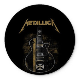 Коврик для мышки круглый с принтом Metallica в Белгороде, резина и полиэстер | круглая форма, изображение наносится на всю лицевую часть | Тематика изображения на принте: album | black | concert | heavy | kirk | metal | metallica | music | rock | tolls | джеймс хэтфилд | кирк хэмметт | клифф бёртон | ларс ульрих | метал | металлика | трэш