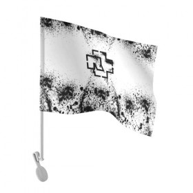 Флаг для автомобиля с принтом RAMMSTEIN в Белгороде, 100% полиэстер | Размер: 30*21 см | metallica | music | rammstein | rock | брызги | краски | металл | металлика | музыка | раммштайн | рок | рок группа