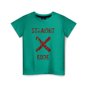 Детская футболка хлопок с принтом Straight edge в Белгороде, 100% хлопок | круглый вырез горловины, полуприлегающий силуэт, длина до линии бедер | straight edge | sxe | острая грань | схе