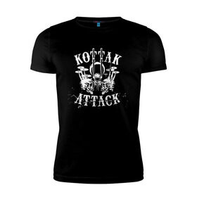 Мужская футболка премиум с принтом Kottak Attack в Белгороде, 92% хлопок, 8% лайкра | приталенный силуэт, круглый вырез ворота, длина до линии бедра, короткий рукав | scorpions | альбом | джеймс коттак
