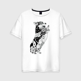 Женская футболка хлопок Oversize с принтом Корги Зенарт в Белгороде, 100% хлопок | свободный крой, круглый ворот, спущенный рукав, длина до линии бедер
 | вельш корги | корги | пемброк | собака
