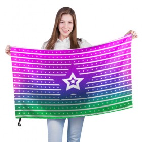 Флаг 3D с принтом Звезда в Белгороде, 100% полиэстер | плотность ткани — 95 г/м2, размер — 67 х 109 см. Принт наносится с одной стороны | star | stars | звезда | звёздочки | звёзды | красочная | линии | полосы | редактируемая | стар | старс | цветная | яркая