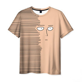 Мужская футболка 3D с принтом Сайтама в Белгороде, 100% полиэфир | прямой крой, круглый вырез горловины, длина до линии бедер | one punch man | saitama | аниме | ванпанчмен | сайтама