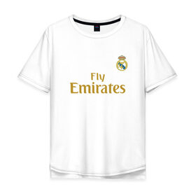 Мужская футболка хлопок Oversize с принтом Эден Азар Реал 2019 Gold в Белгороде, 100% хлопок | свободный крой, круглый ворот, “спинка” длиннее передней части | hazard | madrid | real | real madrid | азар | реал | реал мадрид | спорт | футбол | эден азар