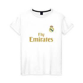Женская футболка хлопок с принтом Эден Азар Реал 2019 Gold в Белгороде, 100% хлопок | прямой крой, круглый вырез горловины, длина до линии бедер, слегка спущенное плечо | hazard | madrid | real | real madrid | азар | реал | реал мадрид | спорт | футбол | эден азар