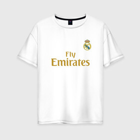 Женская футболка хлопок Oversize с принтом Эден Азар Реал 2019 Gold в Белгороде, 100% хлопок | свободный крой, круглый ворот, спущенный рукав, длина до линии бедер
 | hazard | madrid | real | real madrid | азар | реал | реал мадрид | спорт | футбол | эден азар